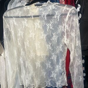 Sheer White Lace Top